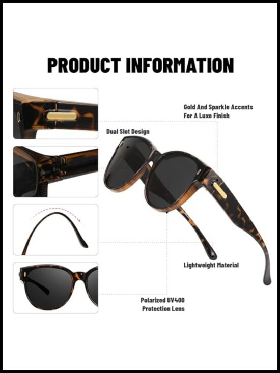 Oversized Fit Over Glasses Polarized Sunglasses UV400 Driving Round main image 4